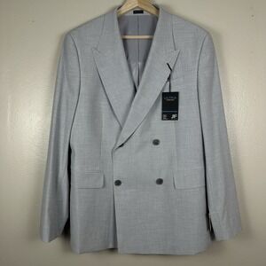 J. Ferrar Men's 42SH Ultra Comfort Slim Fit Cool‎ Gray Suit Jacket Wedding NEW